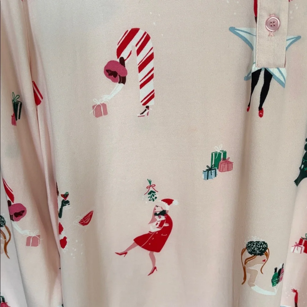 NWT Kate Spade Brushed Jersey Jogger PJ Set Size L Luxurious Lounge Whimsical